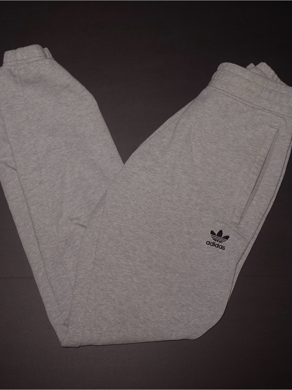 adidas Kids Light Gray Trefoil Joggers